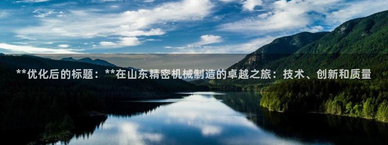 彩神购彩-购彩大厅入口：**优化后的标题：**在山东精密机械制造的卓越之旅：技术、创新和质量
