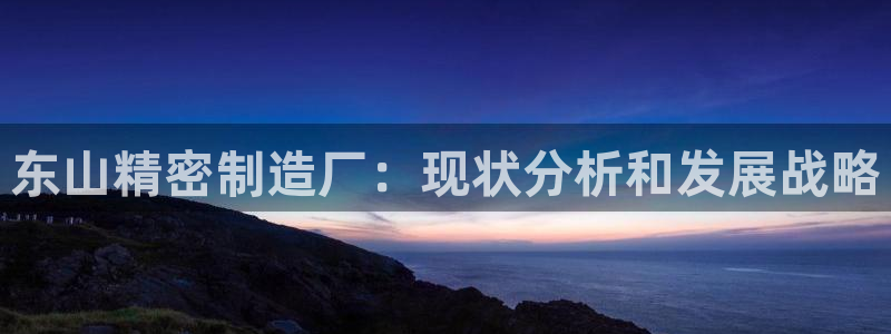 彩神旗下有哪些平台可以玩：东山精密制造厂：现状分析和发展战略