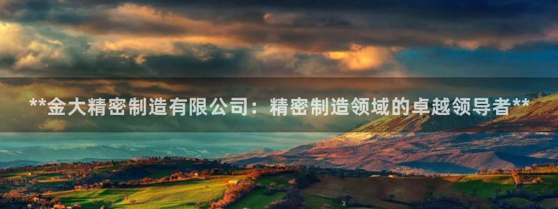 彩神v争霸有限公司：**金大精密制造有限公司：精密制造领域的卓越领导者**