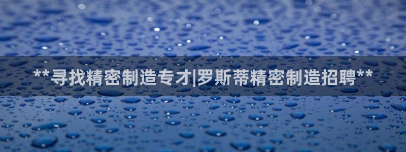彩神大发云：**寻找精密制造专才|罗斯蒂精密制造招聘**