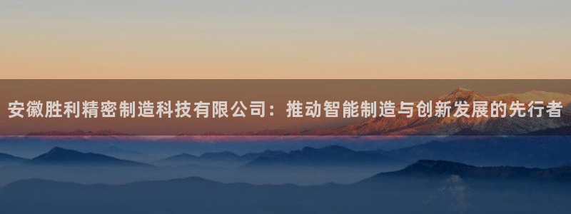 彩神到底能不能赚钱：安徽胜利精密制造科技有限公司：推动智能制造与创新发展的先行者
