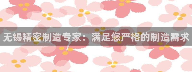 彩神V3大赢家：无锡精密制造专家：满足您严格的制造需求