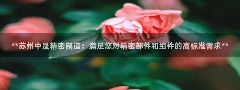 彩神ⅴll用户登录：**苏州中晟精密制造：满足您对精密部件和组件的高标准需求**