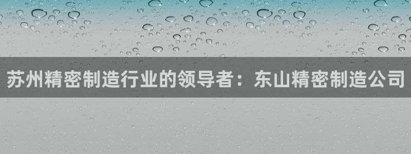 彩神争霸官网登录平台：苏州精密制造行业的领导者：东山精密制造公司