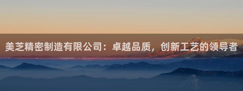 彩神v|：美芝精密制造有限公司：卓越品质，创新工艺的领导者