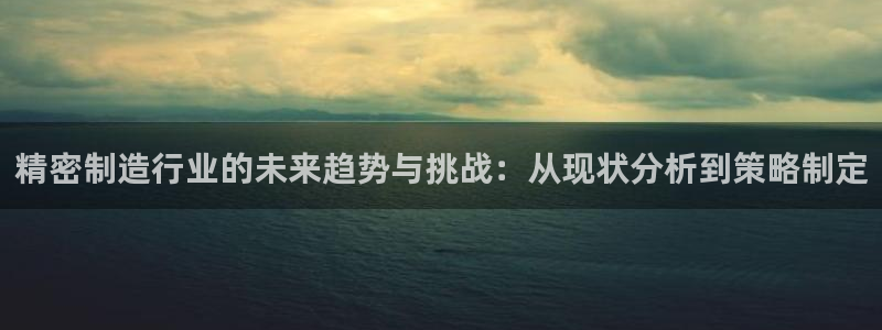 彩神viii官网：精密制造行业的未来趋势与挑战：从现状分析到策略制定