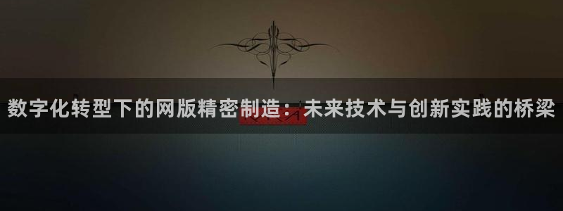 彩神v8下载：数字化转型下的网版精密制造：未来技术与创新实践的桥梁